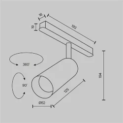 Трековый светильник Focus Led Exility 2700-6000K 12Вт 36° Dim Smart (Черный)