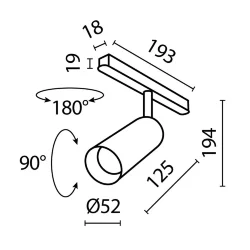 Трековый светильник Focus Led Exility 2700-6000K 12Вт 36° Dim Smart (Черный)