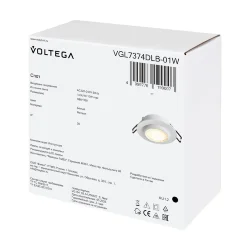 Встраиваемый светильник VGL7374DLB-01W - GU10x1 (Белый) VGL7374DLB-01W