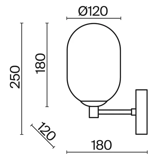 Настенный светильник (бра) Шарлот / Sharlot (Латунь) FR1012WL-01BS - фото 9