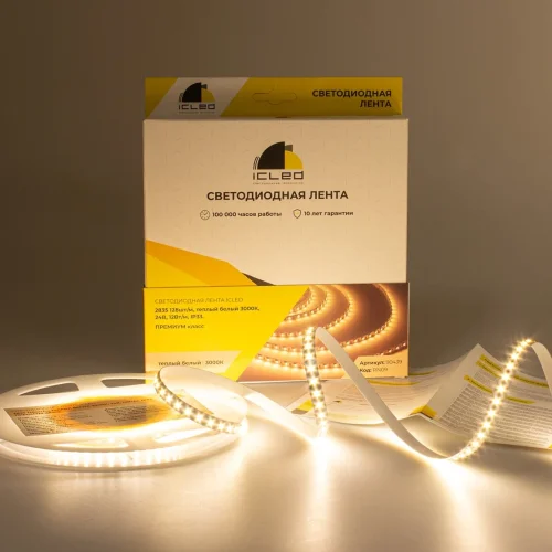 Светодиодная лента Class Premium, 2835, 128 led/m, warm white, 24V, IP33, RN09 - фото I