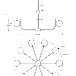 Подвесной светильник Rendez-vous E14х10 (Латунь)