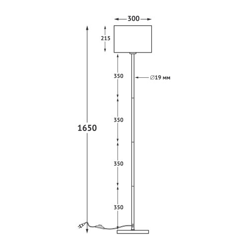 UML-T521 E27 BLACK-BLACK Торшер напольный под лампу Е27, 40W, Черный-Черный - фото 4