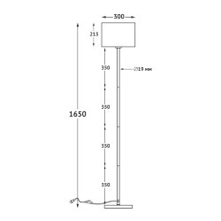 UML-T521 E27 BLACK-BLACK Торшер напольный под лампу Е27, 40W, Черный-Черный