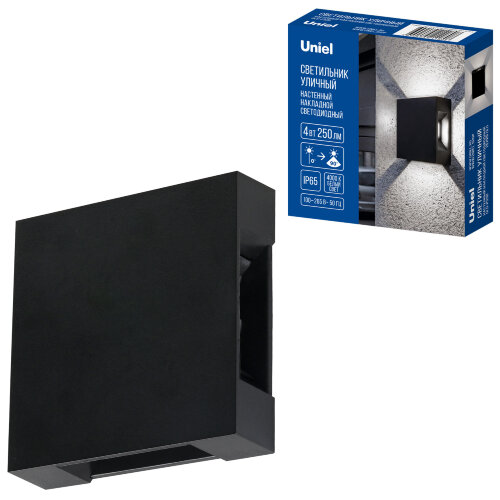ULU-P33D-4W-4000K IP65 BLACK Светильник светодиодный уличный, Архитектурный накладной, Белый свет 4000K, Корпус черный, TM Uniel - фото 8