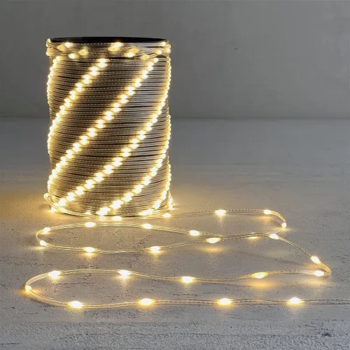 Гирлянда Роса 20м Тепло-Белая 24В, 400 LED, Провод Прозрачный ПВХ, IP65. Фото 1.