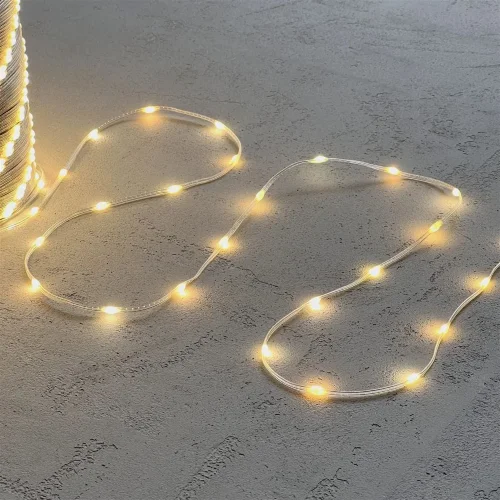 Гирлянда Роса 20м Тепло-Белая 24В, 400 LED, Провод Прозрачный ПВХ, IP65. Фото 2.