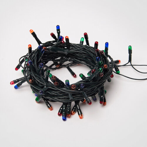 UDL-S0500-100-DGA MULTI IP20 MINI Гирлянда с контроллером, 5м, 100 миниламп накаливания, Разноцветный свет, Провод зеленый. - фото 2