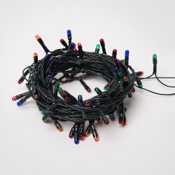 UDL-S0500-100-DGA MULTI IP20 MINI Гирлянда с контроллером, 5м, 100 миниламп накаливания, Разноцветный свет, Провод зеленый.