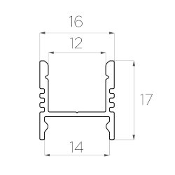 Профиль накладной алюминиевый LC-LPS-1716-2 Anod