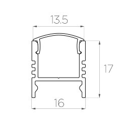 Профиль накладной алюминиевый LC-LPS-1716-2 Anod