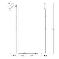 Напольный светильник (торшер) Bansky GU10х1 40Вт (Белый)