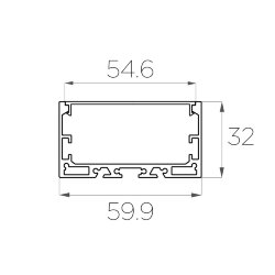Профиль накладной алюминиевый LC-LP-3260-2 Anod