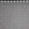 Гирлянда Занавес 2 x 3 м Красный с Мерцанием 220В, 600 LED, Провод Прозрачный ПВХ, IP54. Фото 1.