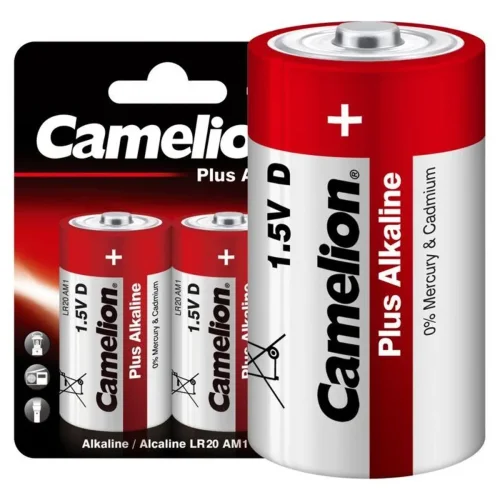 Элемент питания алкалиновый D/LR20 1.5В Plus Alkaline LR20-BP2 BL-2 (блист.2шт) Camelion 1654 - фото 3