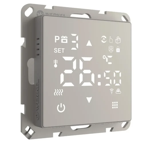 Умный сенсорный терморегулятор для теплого пола дымчатый W1151217 - фото 2