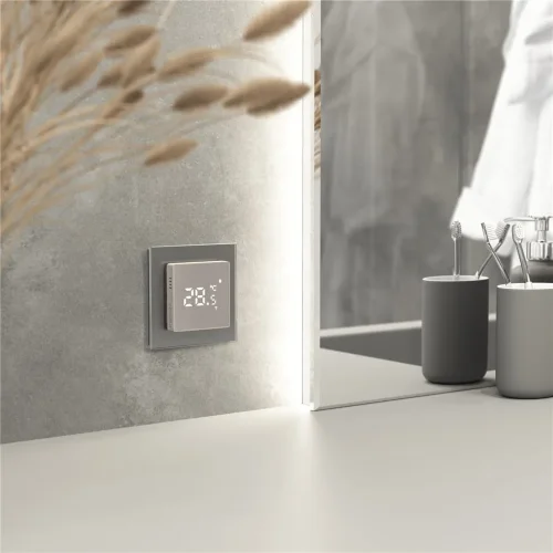 Умный сенсорный терморегулятор для теплого пола дымчатый W1151217 - фото 3