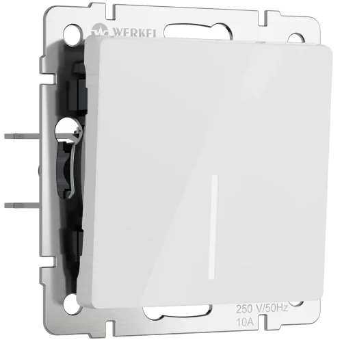 Выключатель одноклавишный с подсветкой (белый акрил) W1110141 - фото