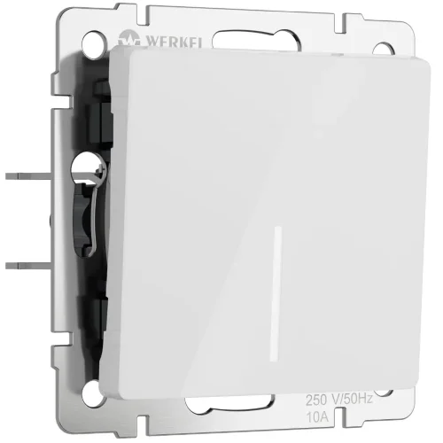 Выключатель одноклавишный с подсветкой (белый акрил) W1110141 - фото