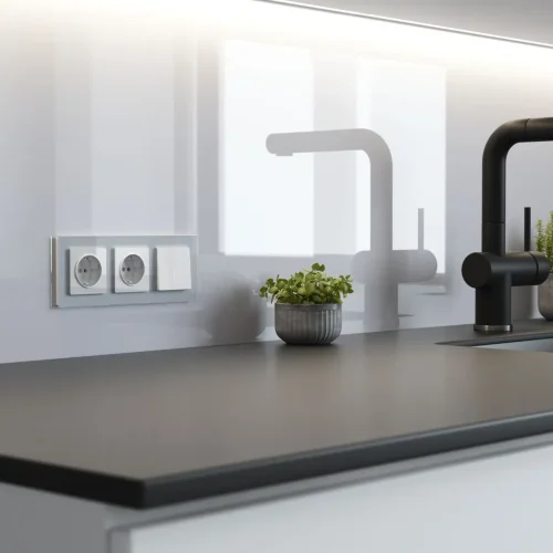 Выключатель одноклавишный с подсветкой (белый акрил) W1110141 - фото 2