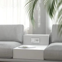 Выключатель одноклавишный с подсветкой (белый акрил) W1110141