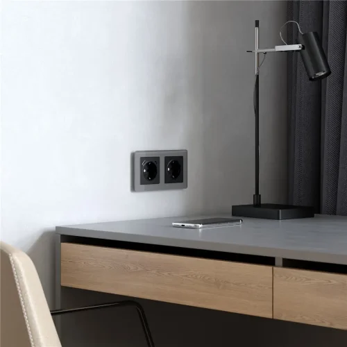 Рамка из акрила на 2 поста Acrylic графит W0022704 - фото 2