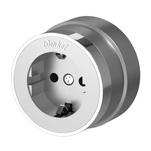 Розетка с заземлением Vintage серебро матовый/хром W5871054 - фото