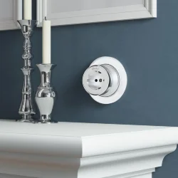 Розетка с заземлением Vintage серебро матовый/хром W5871054