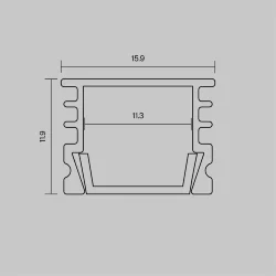 Алюминиевый профиль накладной 16x12 (Серебро, 2 м), ALM-005-S-2M 631012 (Серебро) 631012