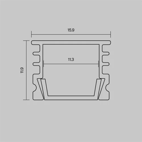 Алюминиевый профиль накладной 16x12 (Серебро, 2 м), ALM-005-S-2M 631012 (Серебро) 631012 - фото 5