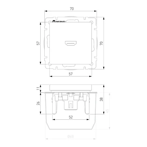 Розетка HDMI (слоновая кость) W1186003 - фото 6