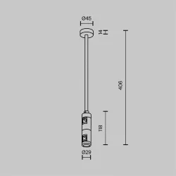 Крепление потолочное Medium двойное 300мм Flarity черный (Черный)