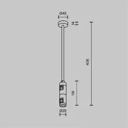 Крепление потолочное Medium двойное 300мм Flarity черный (Черный) TRA158C-D1-B