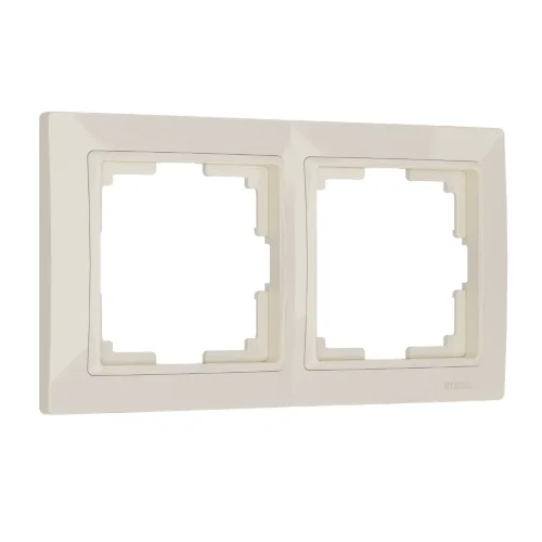 Рамка из поликарбоната на 2 поста Snabb Basic слоновая кость W0022003 - фото