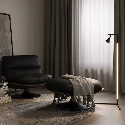 Напольный светильник (торшер) Stripe 3000К 20Вт (Черный) - фото 2