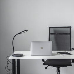 TLD-553 Black-LED-400Lm-4500K-Dimmer-USB Светильник настольный, 6W, Встроенный аккумулятор 1200mAh, Сенсорный выключатель, Черный