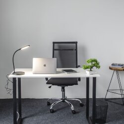 TLD-553 Black-LED-400Lm-4500K-Dimmer-USB Светильник настольный, 6W, Встроенный аккумулятор 1200mAh, Сенсорный выключатель, Черный