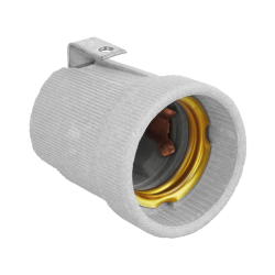 Патрон WOLTA WLH-002 E27 с держателем, керамический, белый