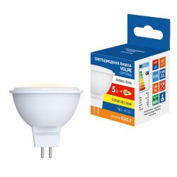LED-MR16-5W-3000K-GU5.3-FR-SLS Лампа светодиодная, Форма JCDR, матовая, Теплый белый свет 3000K