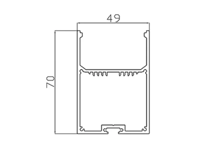 Алюминиевый профиль LC7050 179 (2000х49х70мм с рассеивателем) - фото II