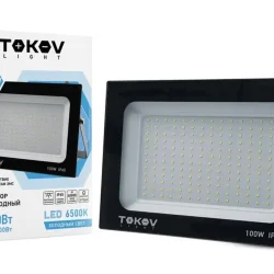 Прожектор светодиодный 100Вт 6700лм 6500К IP65 черн. (TKL) TOKOV ELECTRIC TKL-FL/LED-100-6.5K-IP65