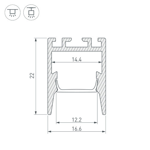 Профиль PDS-ZM-COMFY-2000 ANOD BLACK (Arlight, Алюминий) 032856 - фото 3