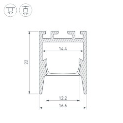 Профиль PDS-ZM-COMFY-2000 ANOD BLACK (Arlight, Алюминий) 032856