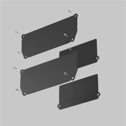 Заглушка декоративная черная 2шт. + фиксирующая черная 2шт. для профиля ALM-9940-SC (Черный)