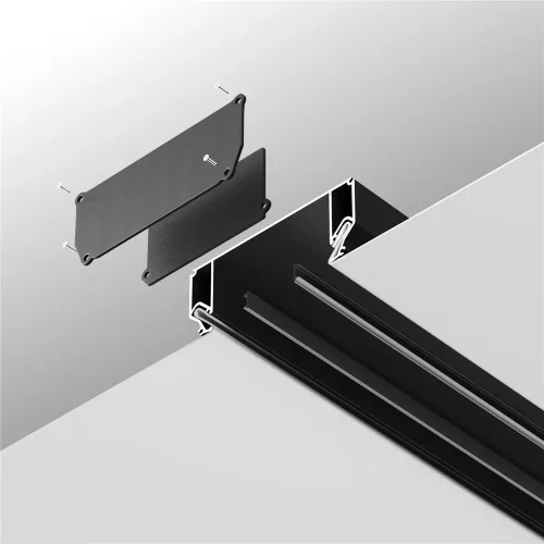 Заглушка декоративная черная 2шт. + фиксирующая черная 2шт. для профиля ALM-9940-SC (Черный) - фото 4