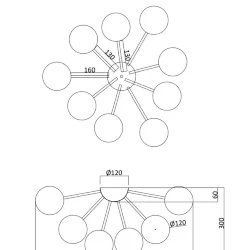 Потолочный светильник Freya FR5120CL-09G (Матовое Золото)