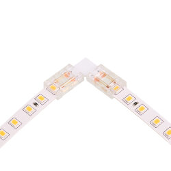 Коннектор WOLTA WLS-2PIN-8MM-MONO-L угловой для одноцветной SMD ленты шириной 8мм, комплект 3шт.