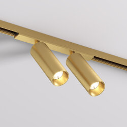 Светильник для трека SHINE SPOT со светодиодом, D35*H100, 48V DC, 8W*2, RA?90, 3000K, IP20, сатинированная латунь, алюминий, Denkirs DK5742-SB