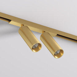 Светильник для трека SHINE SPOT со светодиодом, D35*H100, 48V DC, 8W*2, RA?90, 3000K, IP20, сатинированная латунь, алюминий, Denkirs DK5742-SB