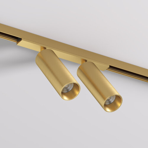 DK5742-SB Светильник для трека SHINE SPOT со светодиодом, D35*H100, 48V DC, 8W*2 , RA?90, 3000K, IP20, сатинированная латунь, алюминий. Фото 2